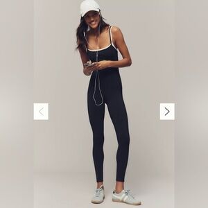 LSPACE Finish Line Jumpsuit in Black and Cream Size Large Anthropologie